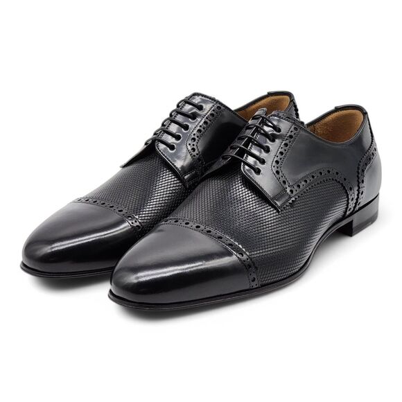 Christian Louboutin Top Daviol Leather Derby Shoes - Black - EU 40 / US 7 $995 - Picture 2 of 8